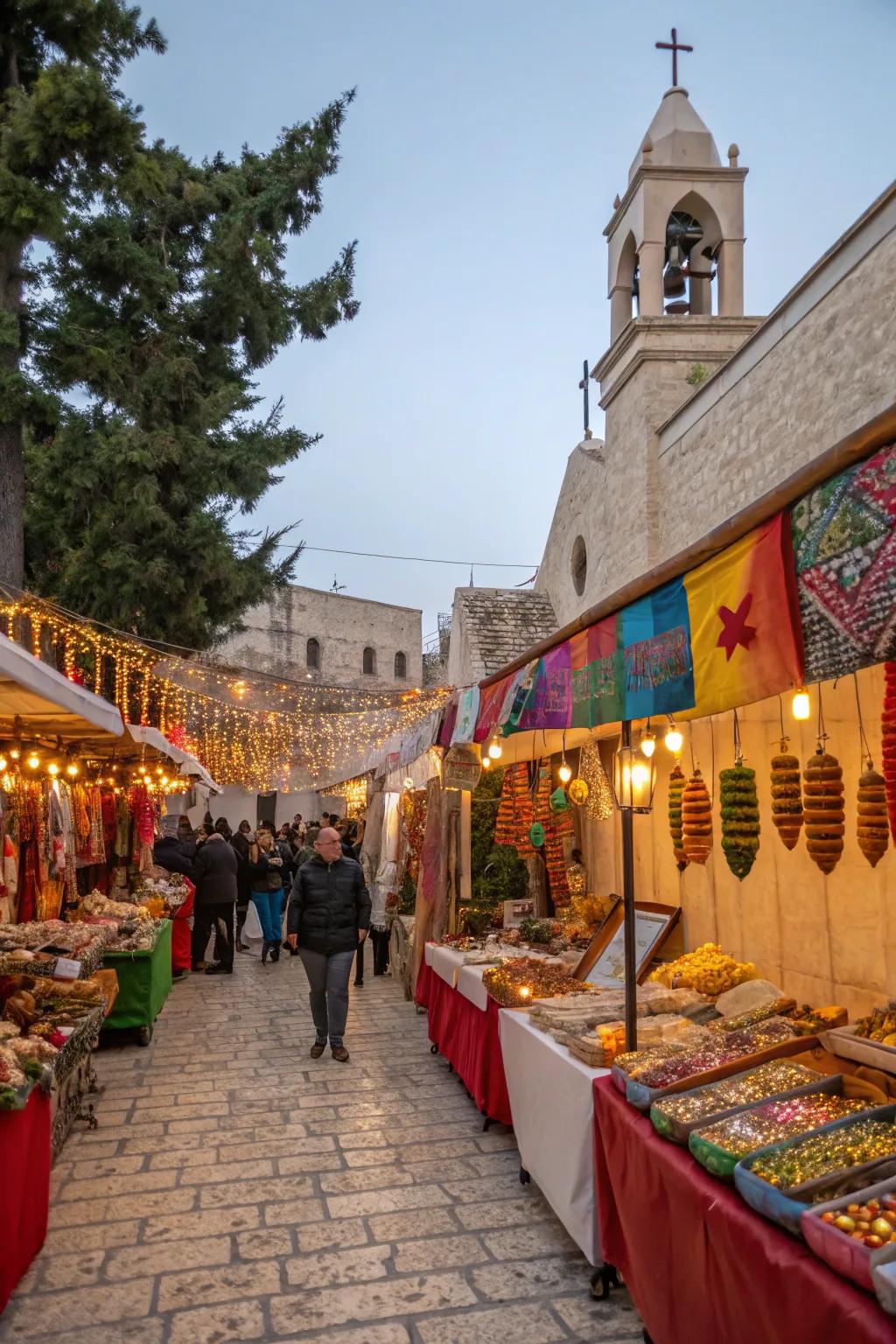An immersive Bethlehem marketplace offers a unique and festive experience.