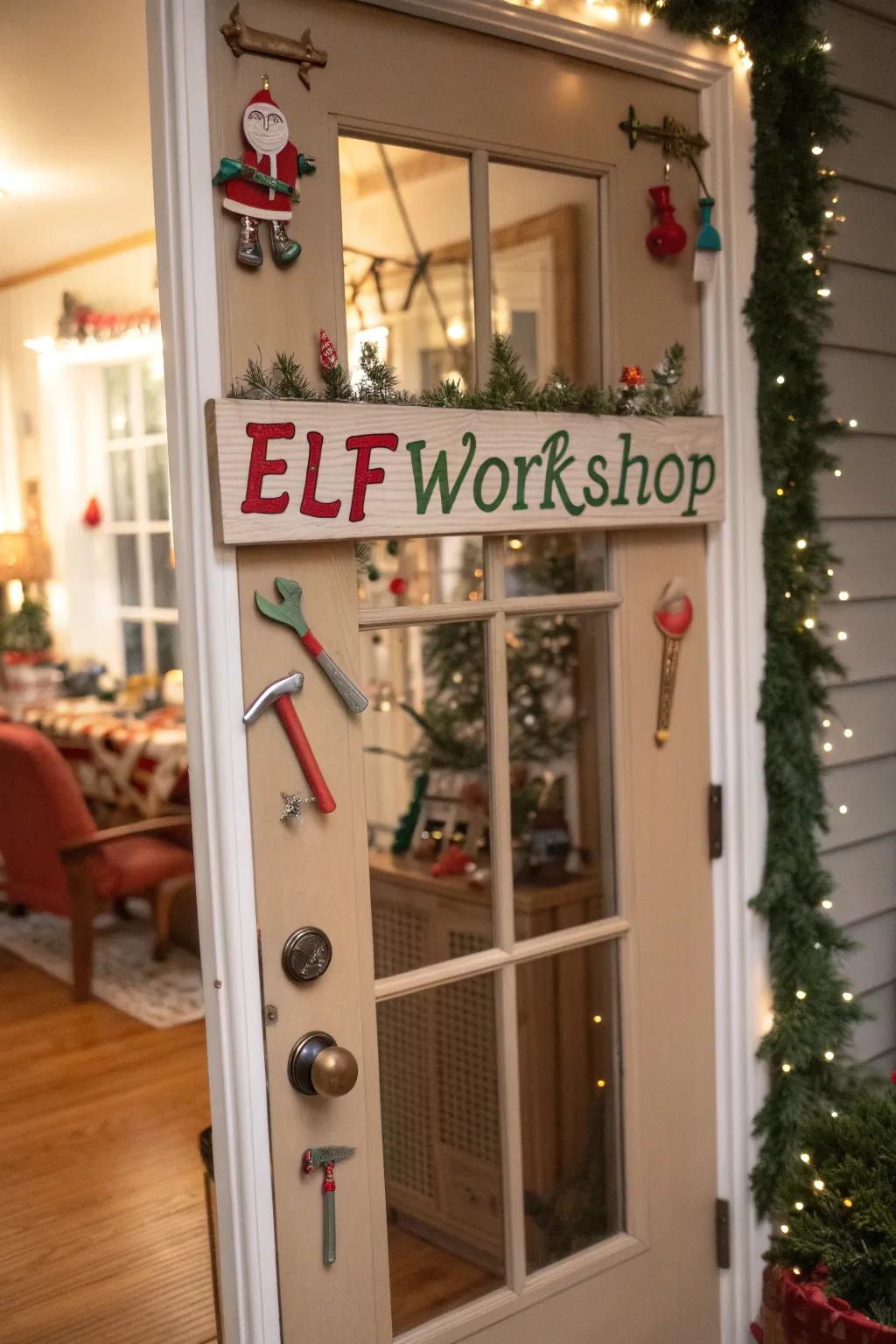Enter the domain of industrious elves with this distinct portal.