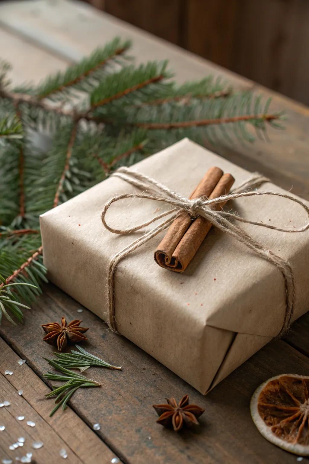 Delightful and fragrant gift presentation with spice batons.