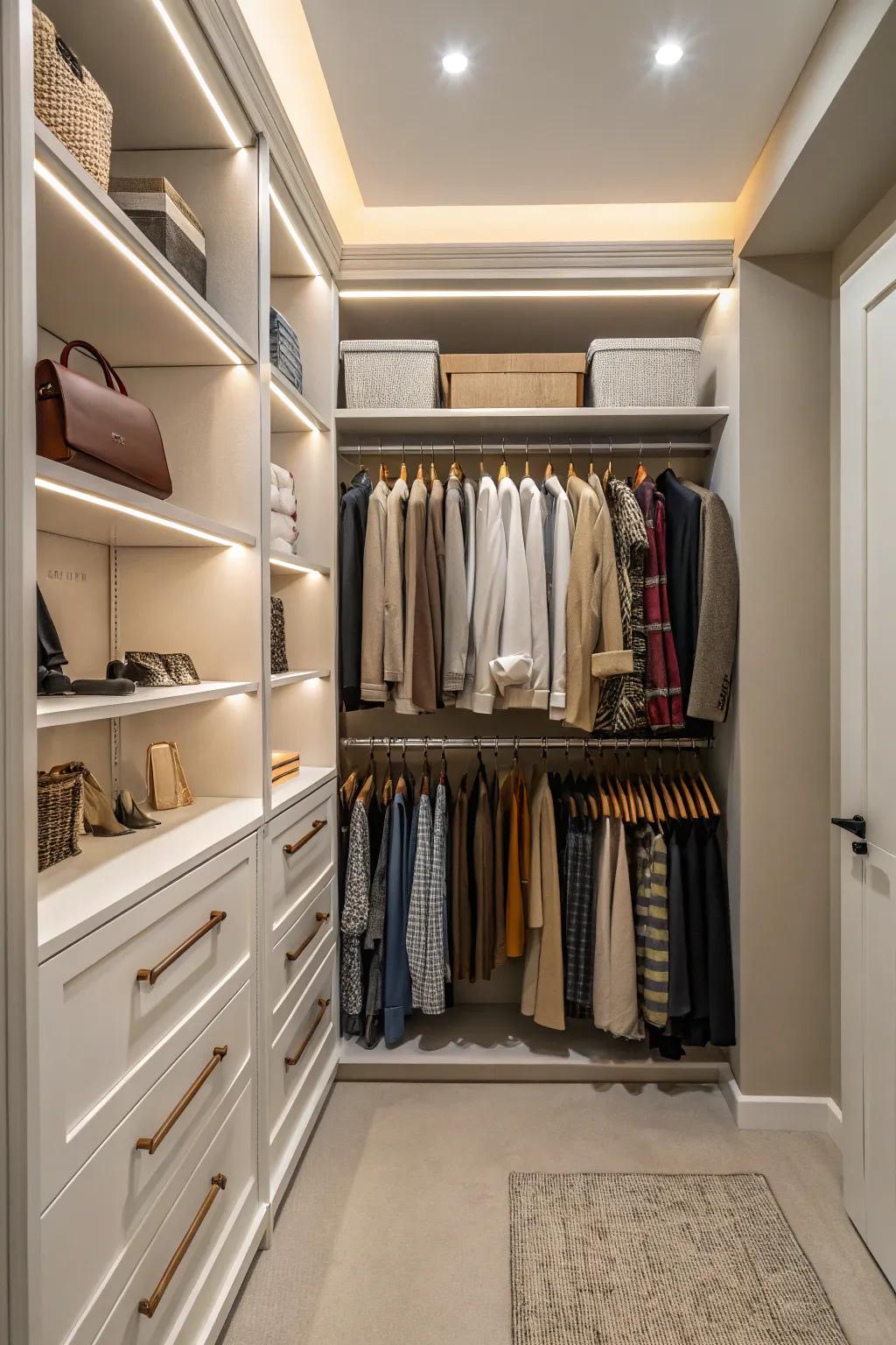 Simplify seasonal clothing swaps with a dedicated area.