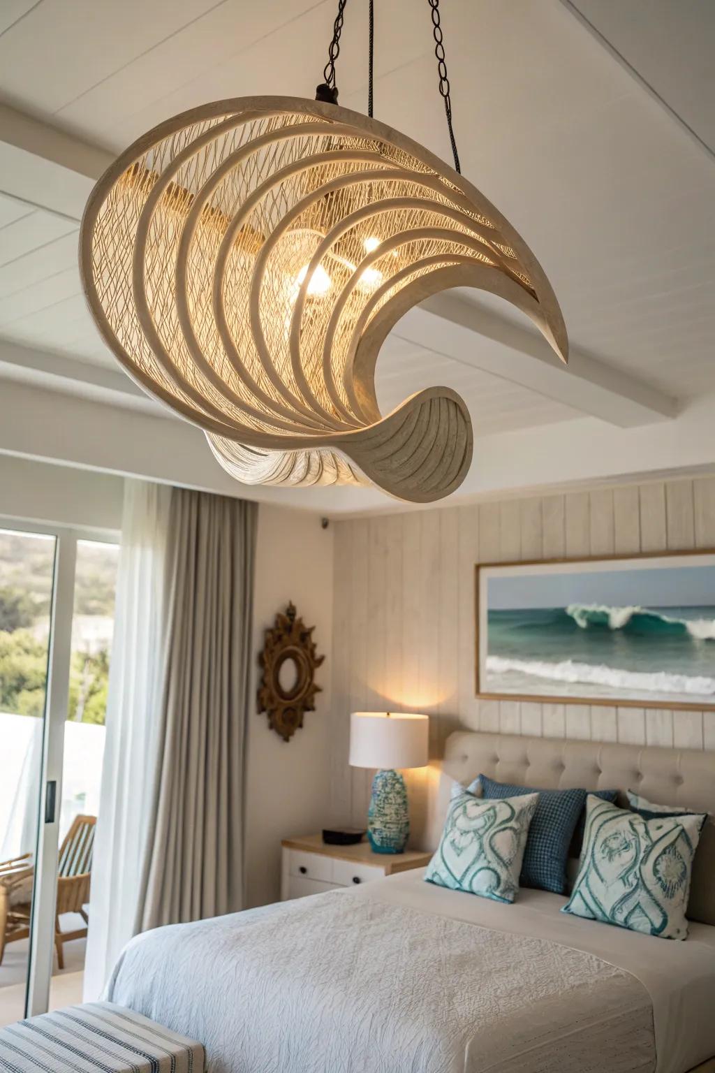 Swell-inspired blueprints inject a vibrant nuance to your coastal décor.