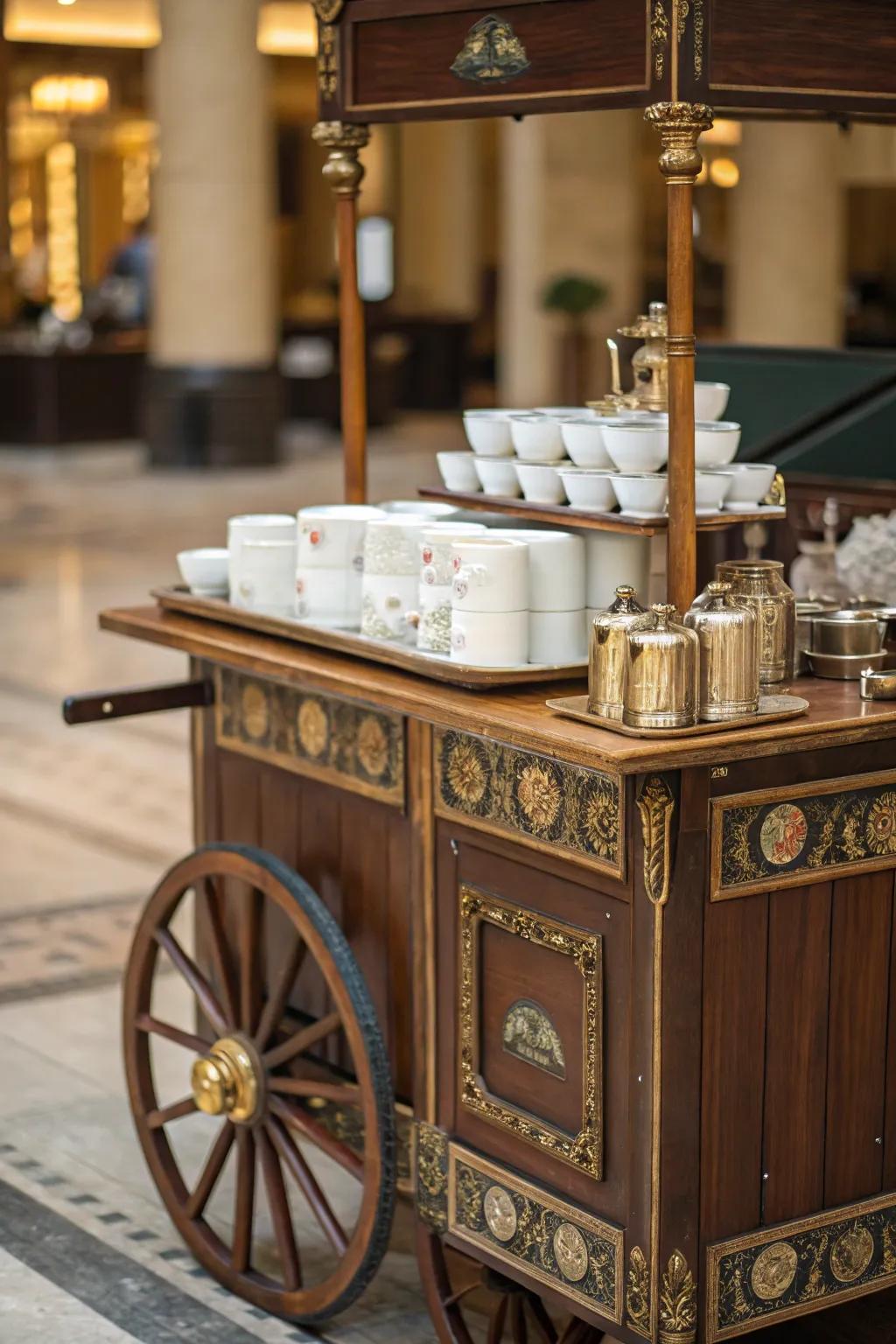 Fill your coffee cart with vintage charm.