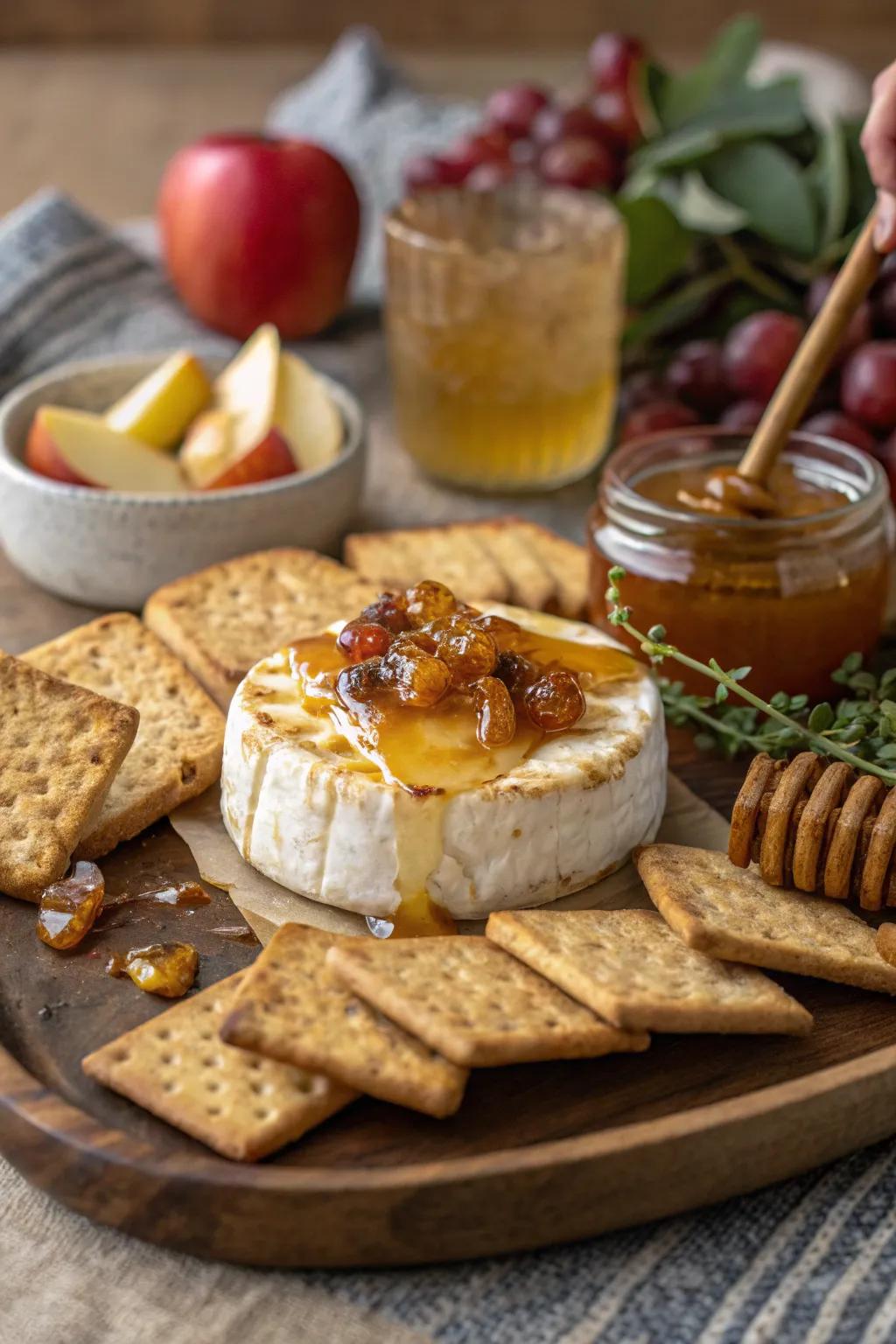 A luxurious baked soft cheese, ideal for an indulgent coffee hour.