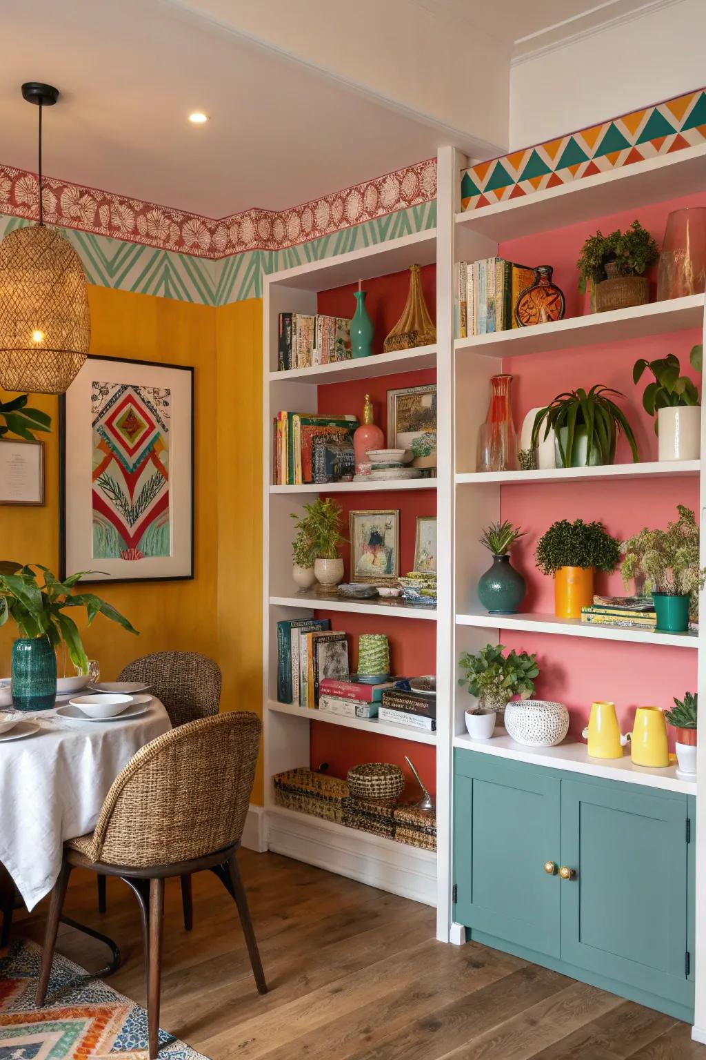 An assorted mix of decor adds character and flair.