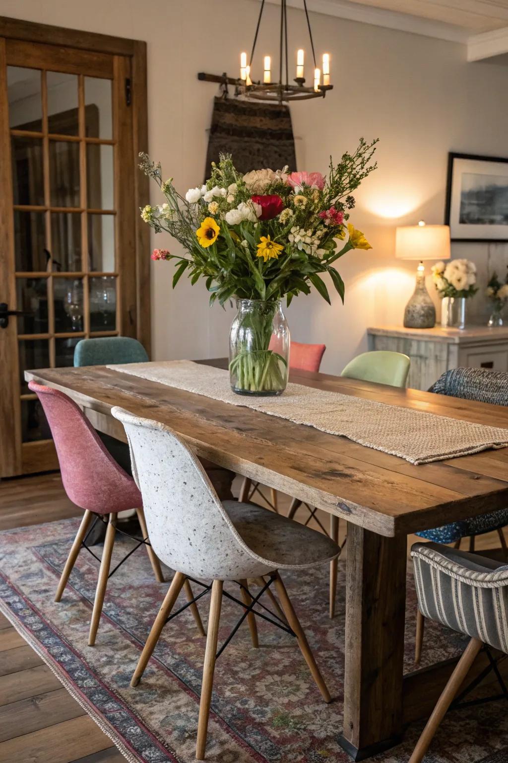 Furniture with patina that adds character and charm.