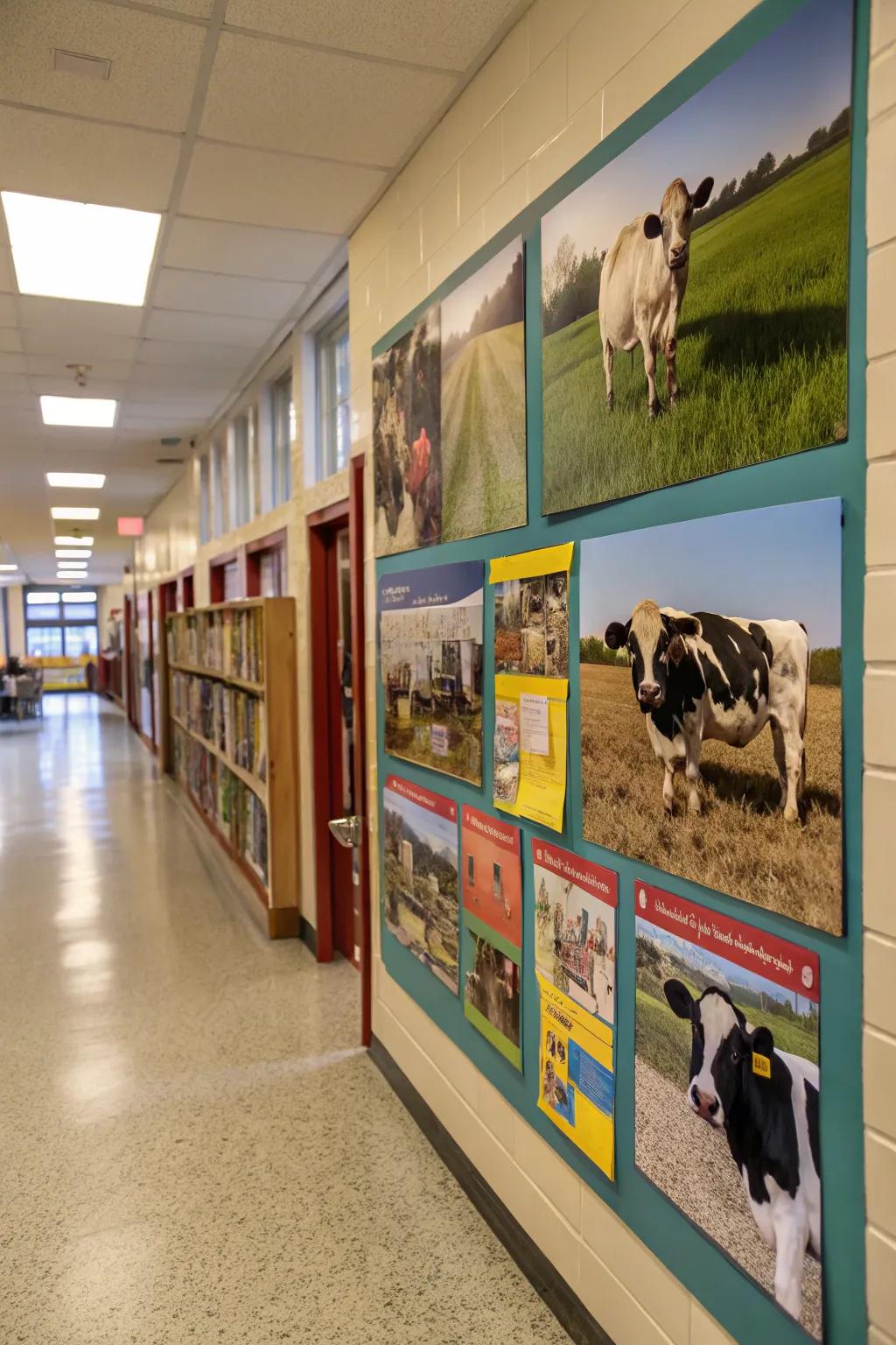 A 'Advancing in Knowledge' hallway display