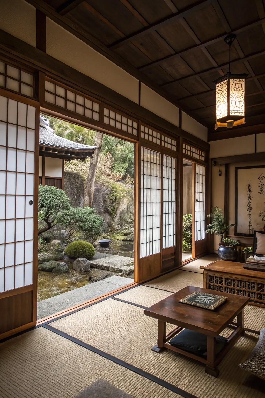 Incorporate tranquility by integrating shoji screens.