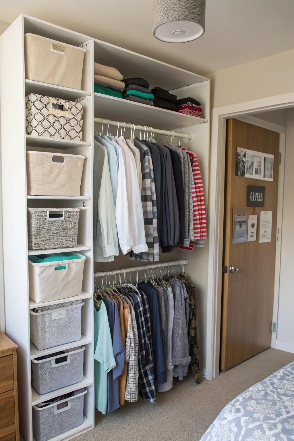 Closet coordinators give harmony to your wardrobe area.