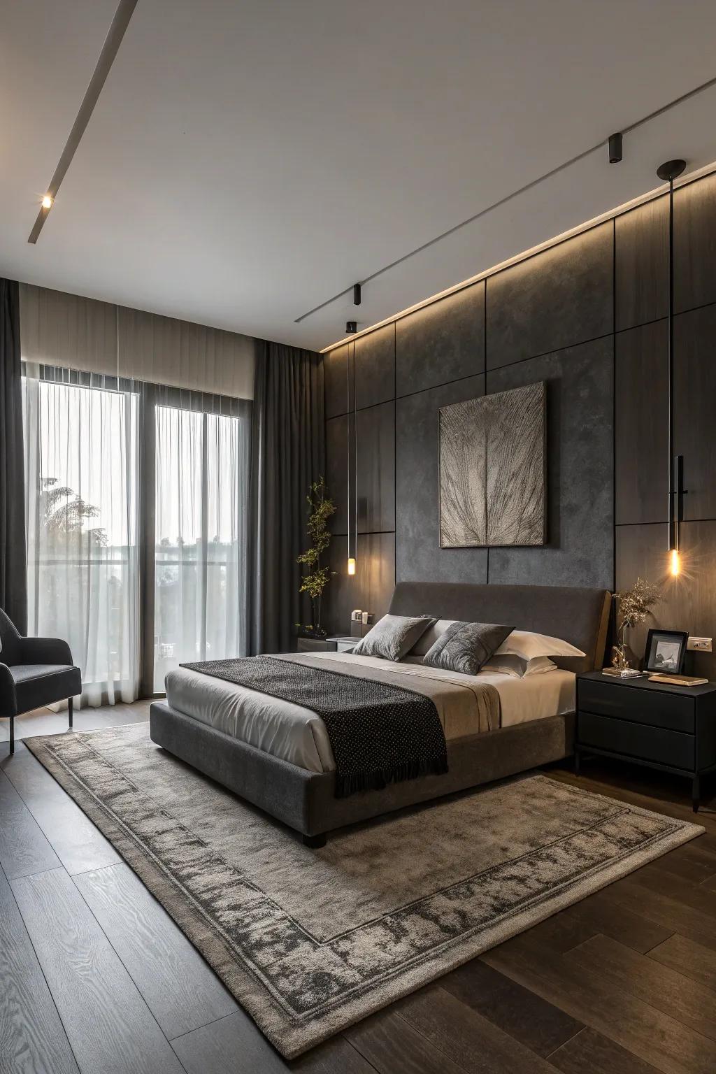 Sparse decor permits deep tones to command the stage.