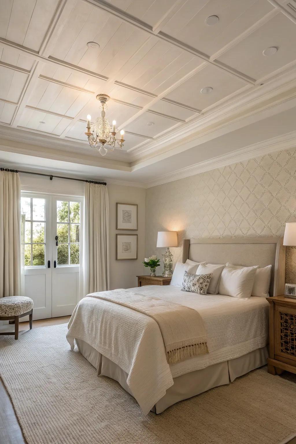 A tidy, uncluttered aesthetic is provided by minimalist ceilings.