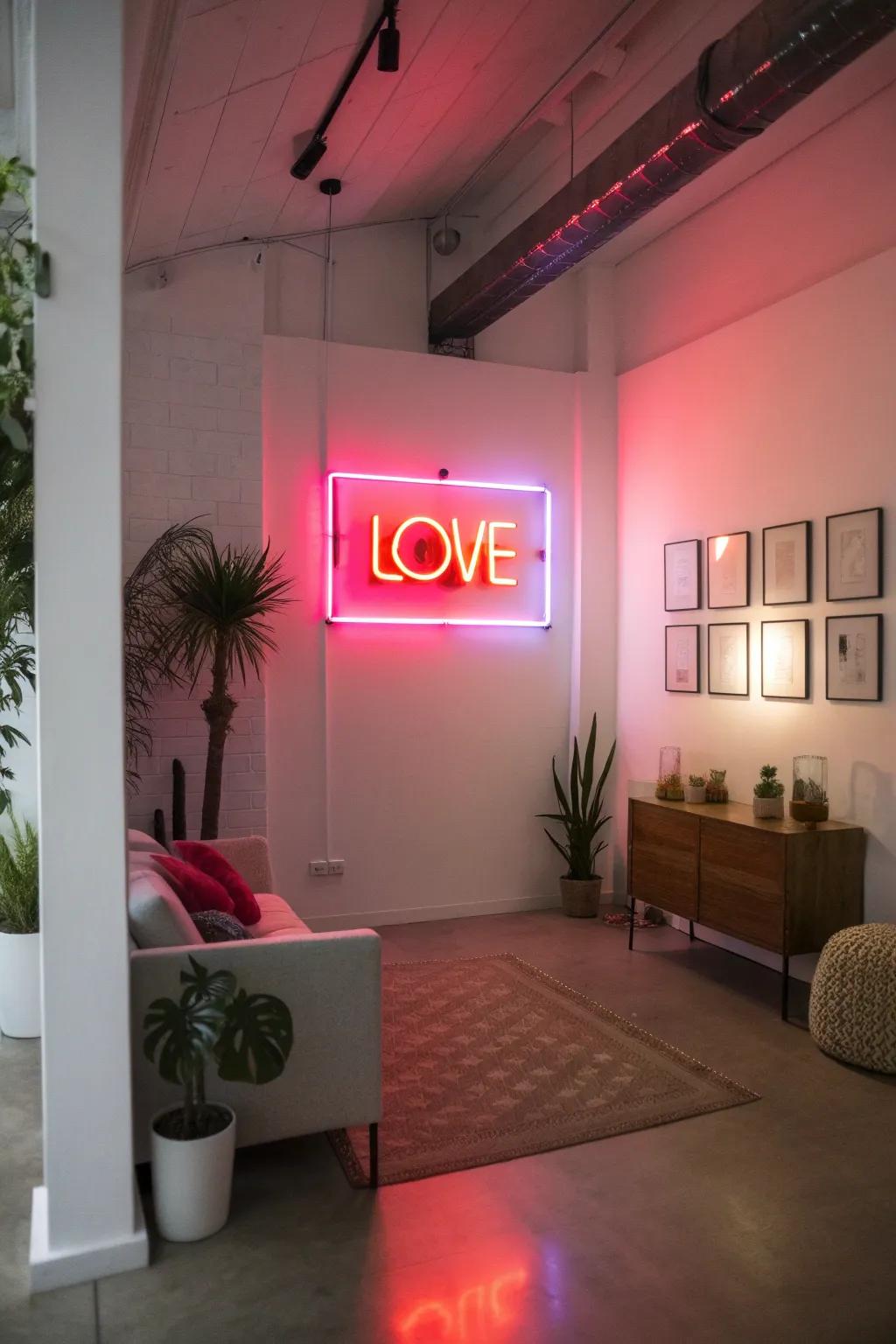 Neon signs present daring and contemporary elegance.