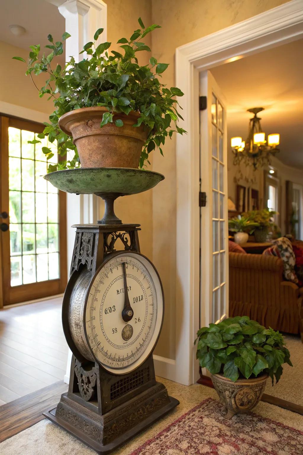 An innovative foliage platform implementing an antique scale.