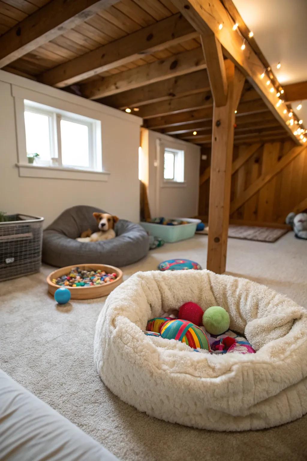 Create a comfortable hideaway for your pets.