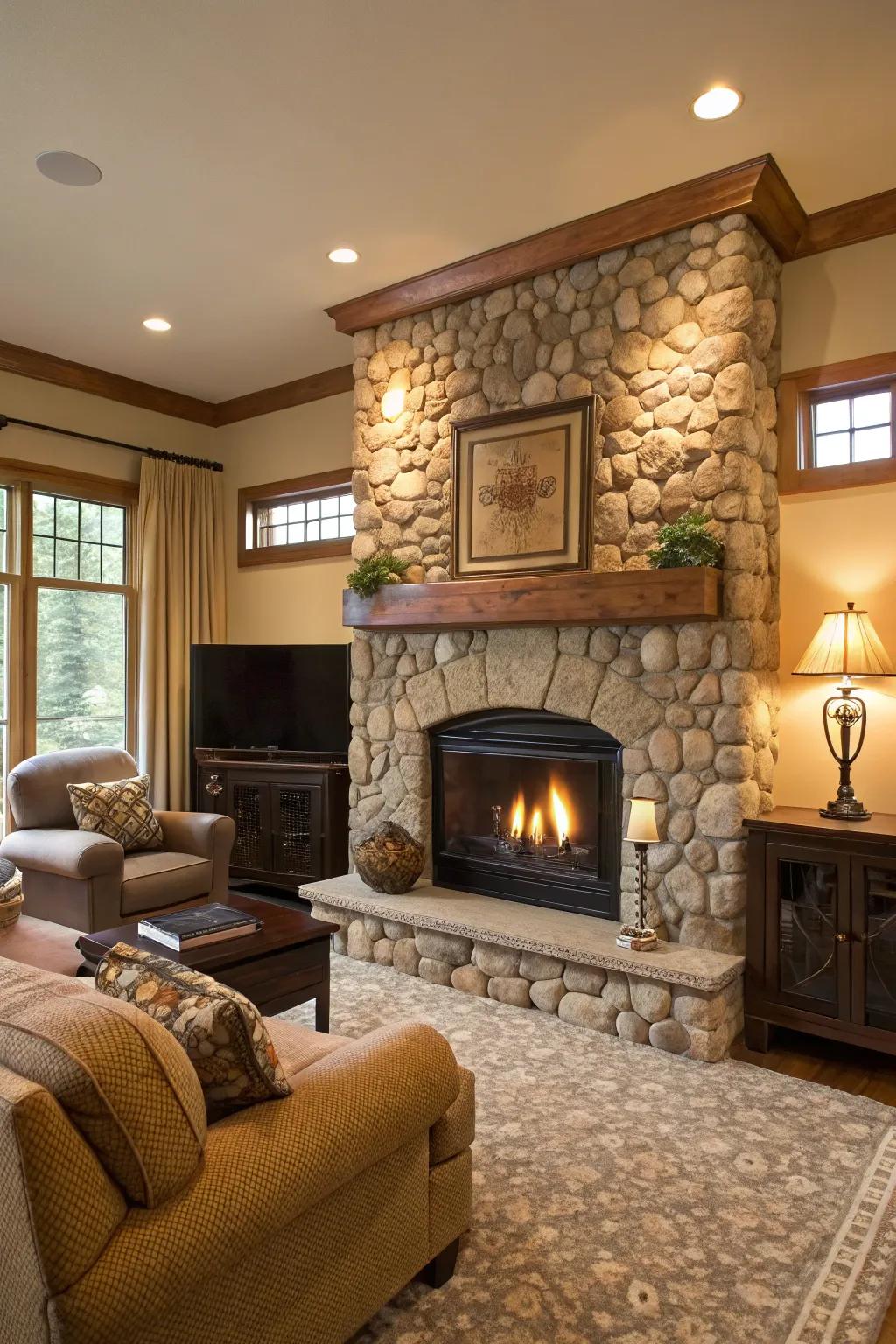 Pebblestone facades contribute lasting charm and personality.
