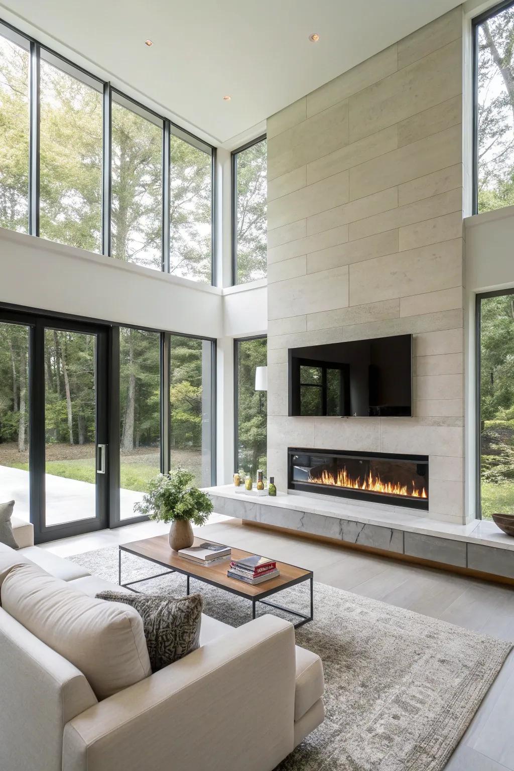 Streamlined fireplaces offer seamless and sleek integration.