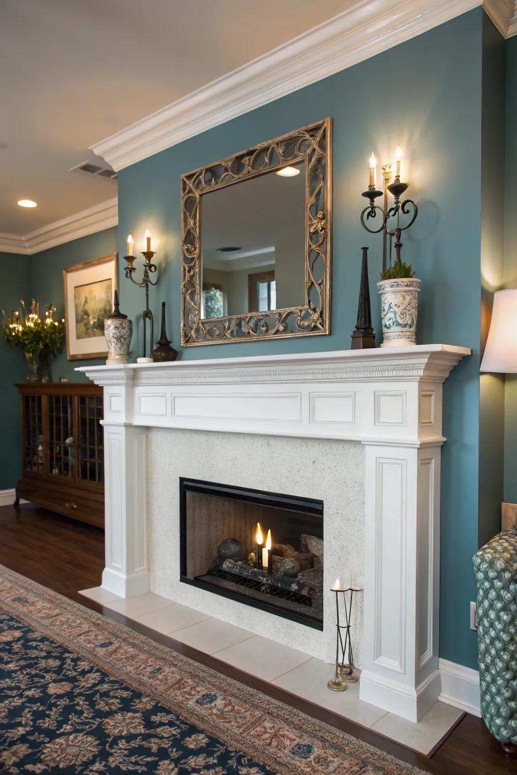 Painted mantels have the capability to either subtly meld into the background or strikingly capture attention.