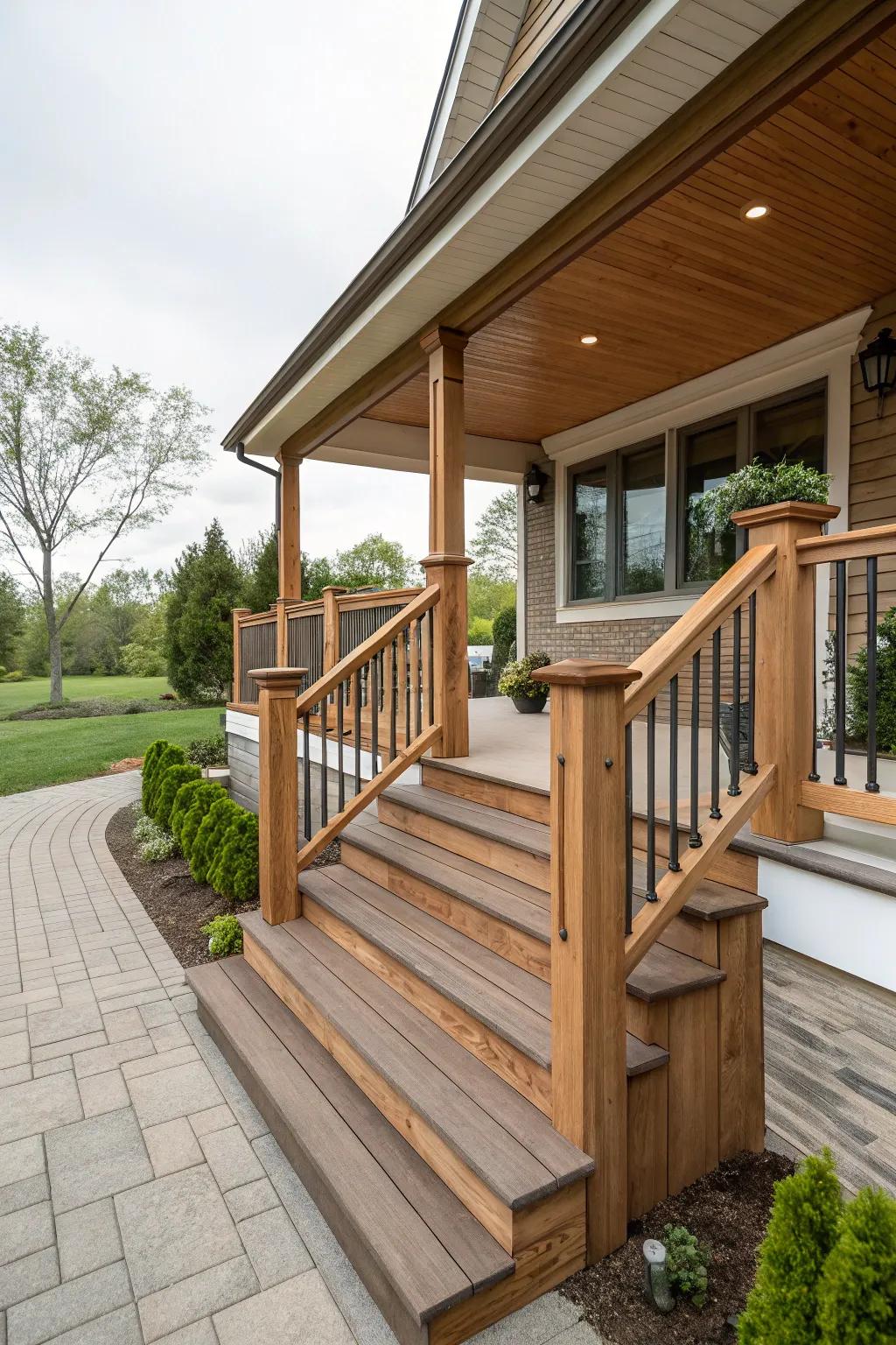 Barriers and steps add security and flair.