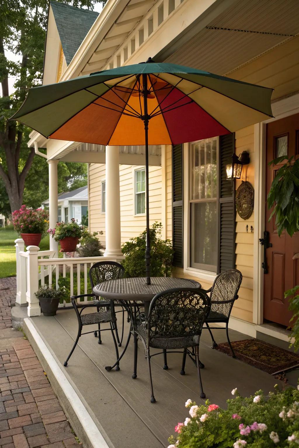 A timeless parasol providing movable shade.