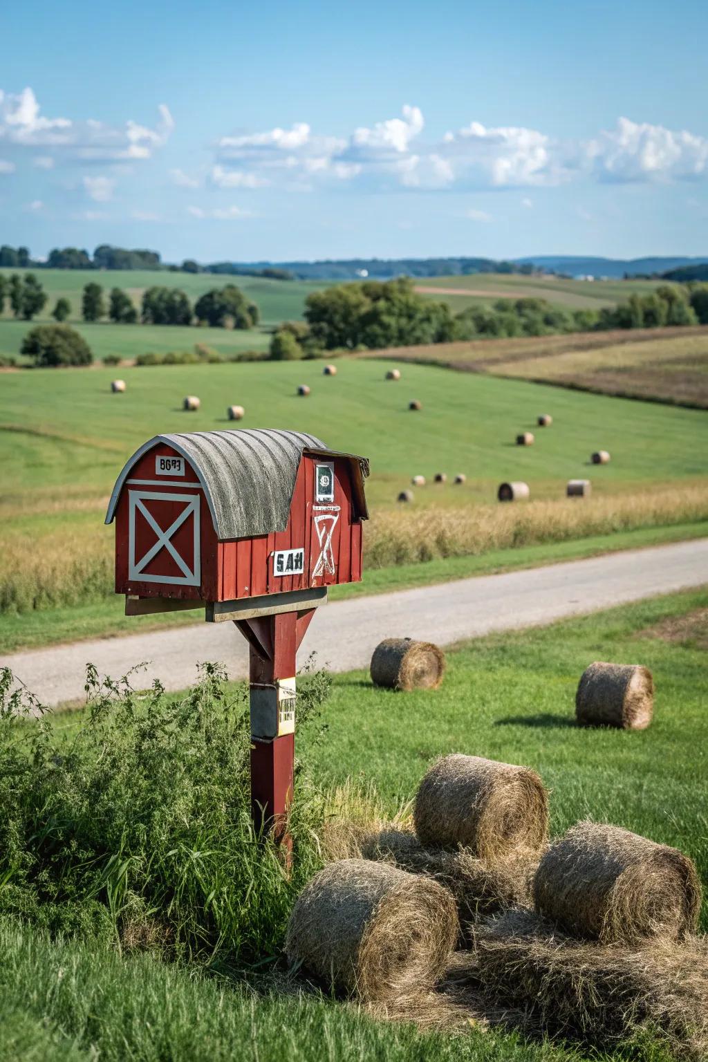 A miniature barn mailbox that transports a fragment of rural charm into suburban settings.