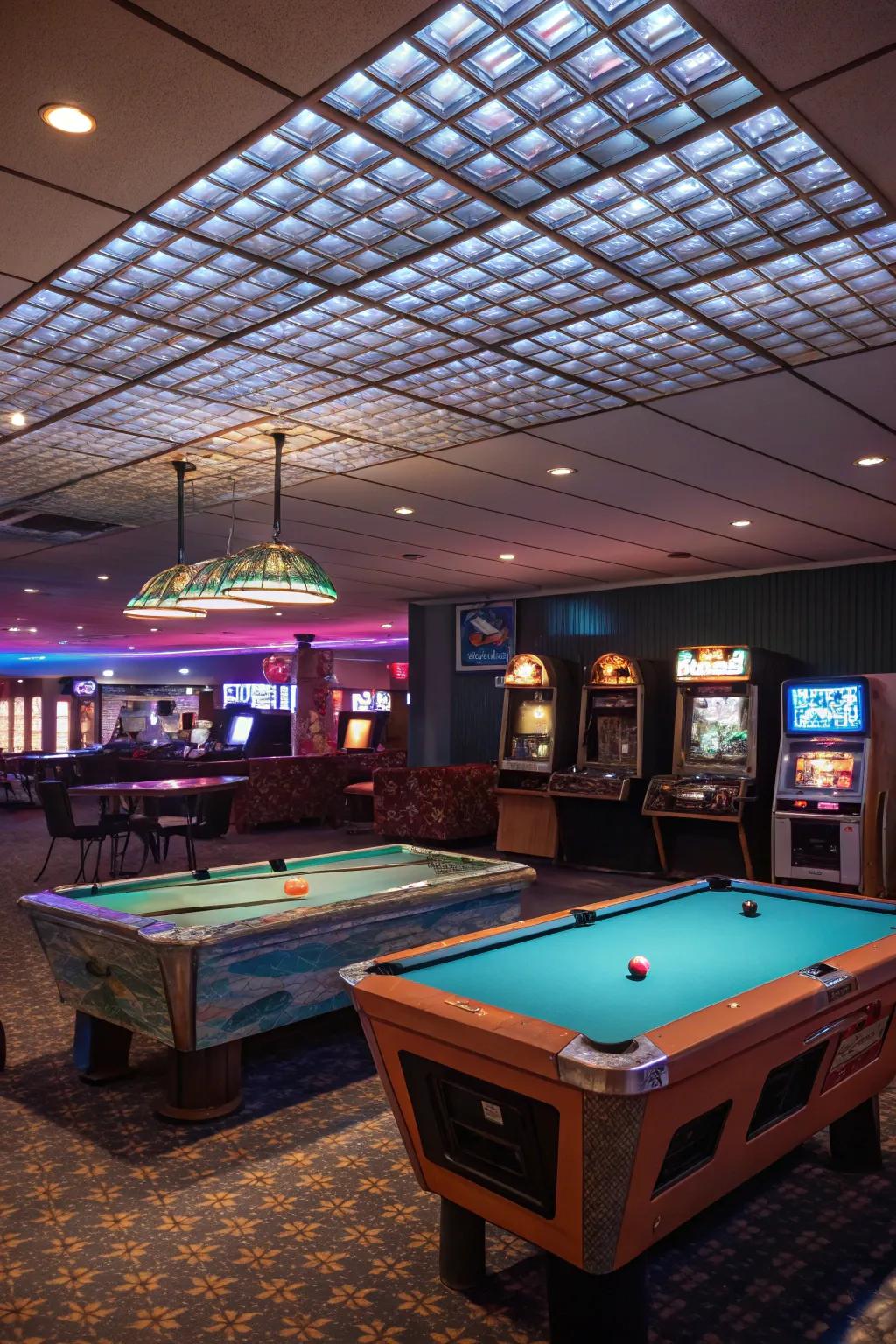 Ambient illumination panels enrich the gaming atmosphere.