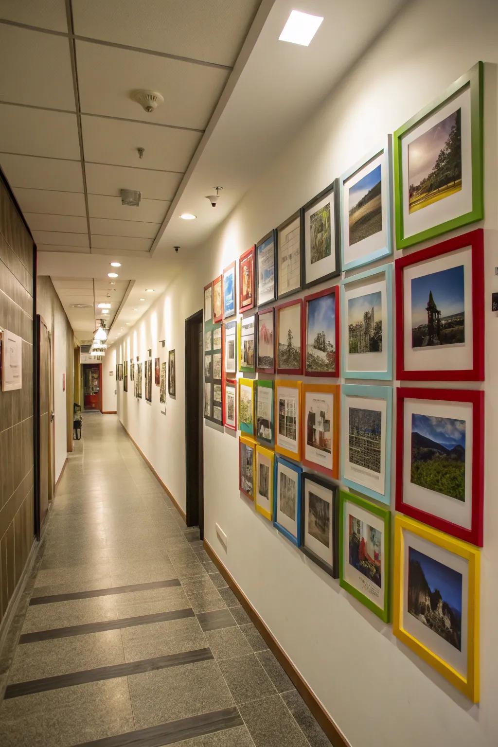 Colored accents introduce vibrancy to a neutral area.