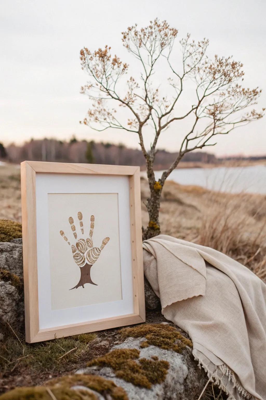 Usher nature indoors through this charming handprint arboreal artistry, impeccable for a touch of minimalist elegance.