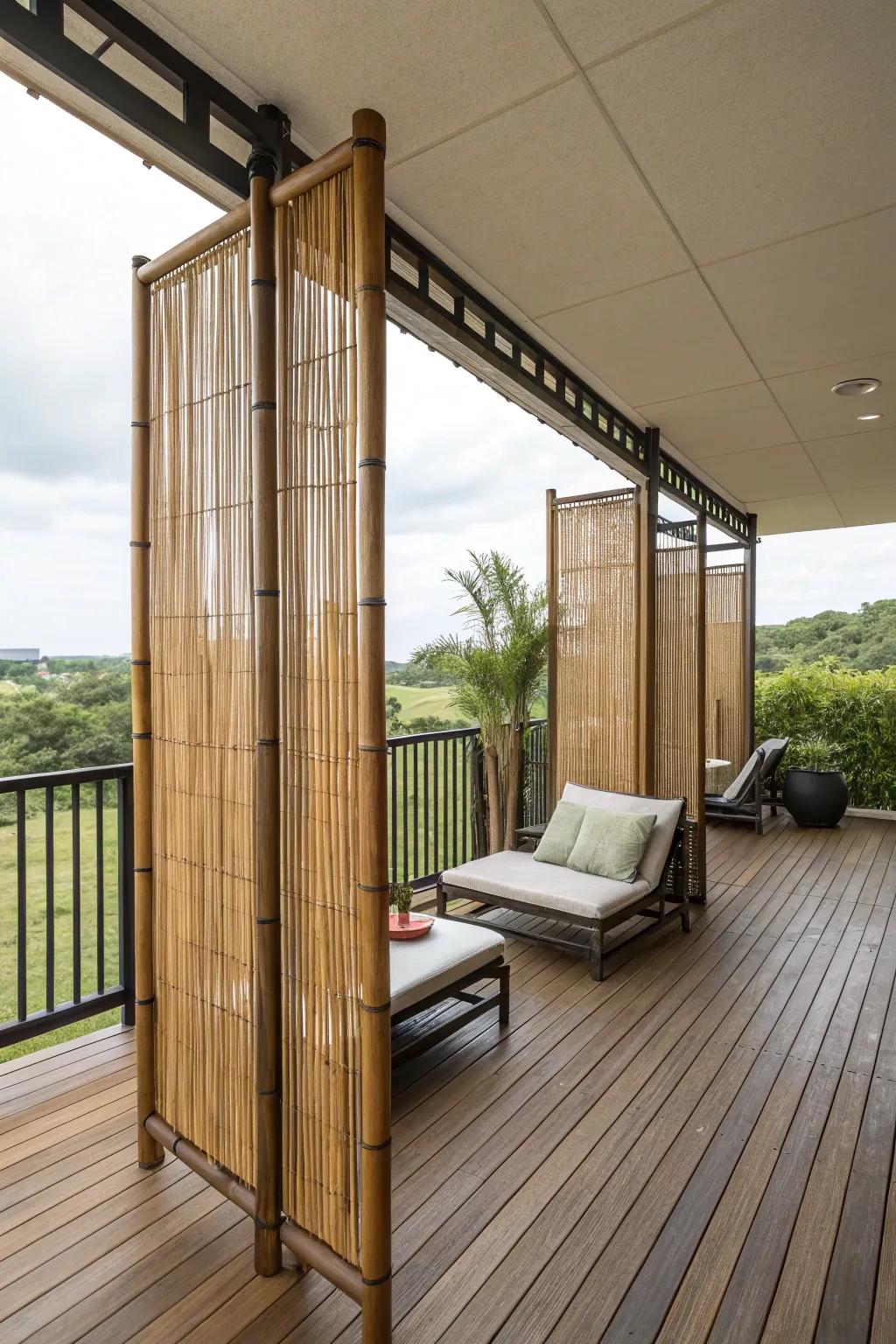 Privacy screens that add flair and seclusion.