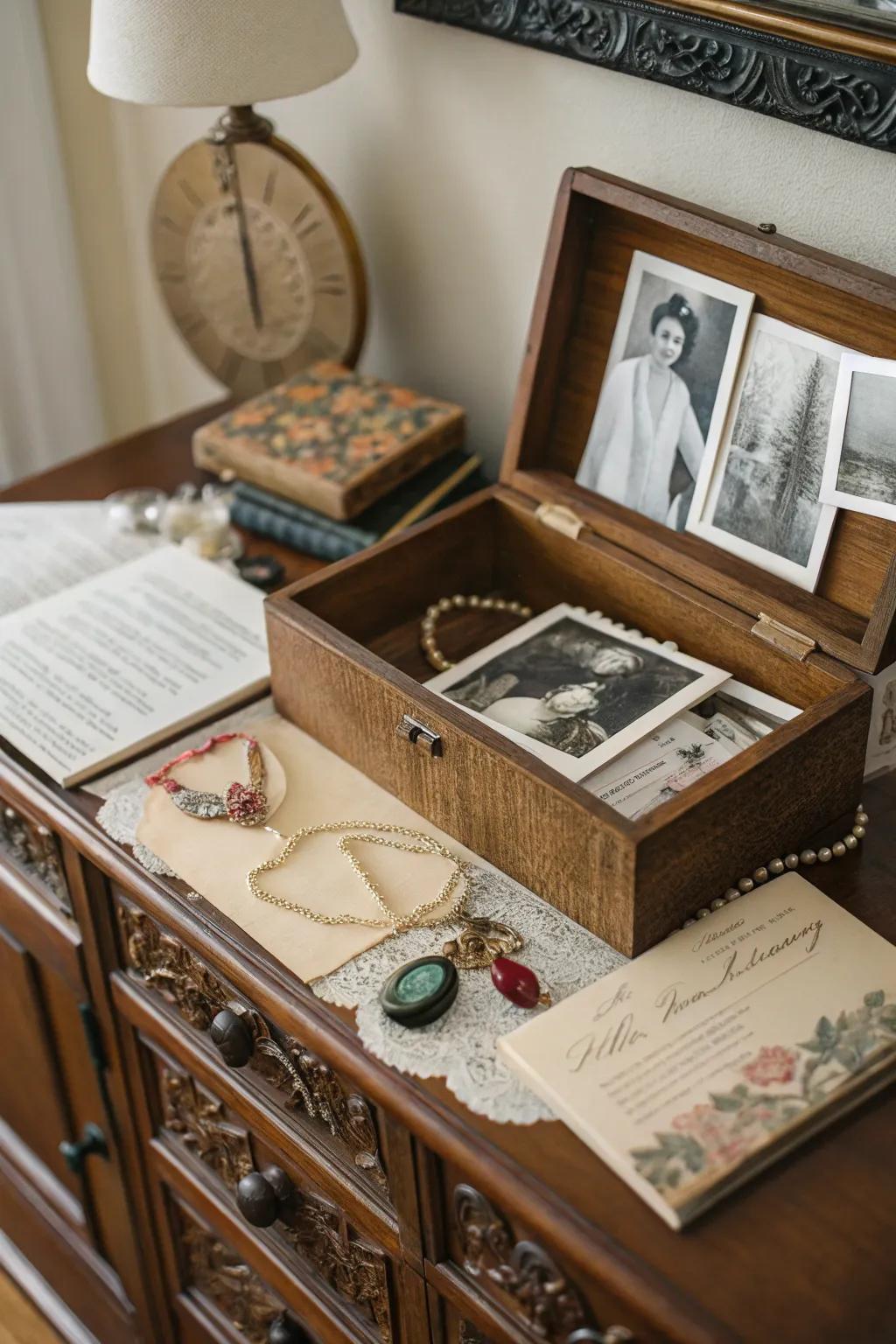 Memory boxes create a personal touch for cherished moments.