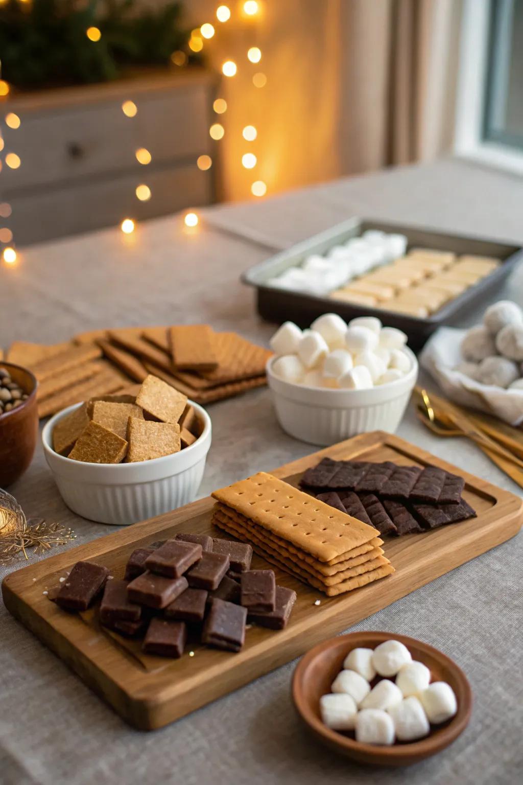 Your BBQ guests will adore an indoor s'mores bar.