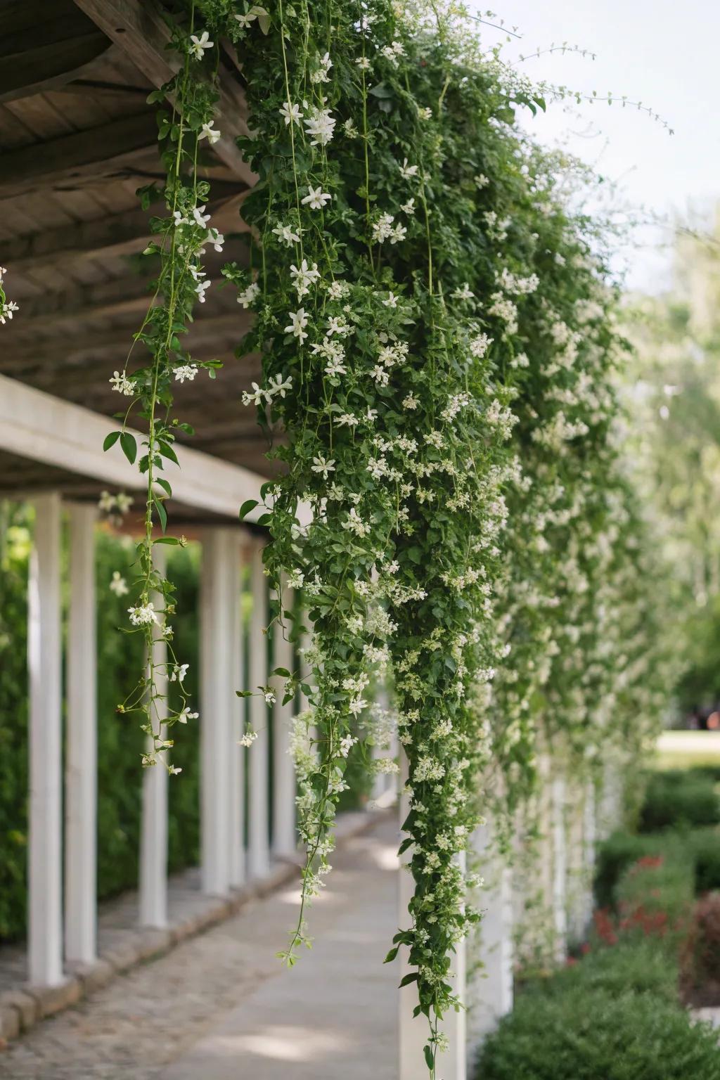 Elevate vertical gardens to new heights using a suspended climbing frame.