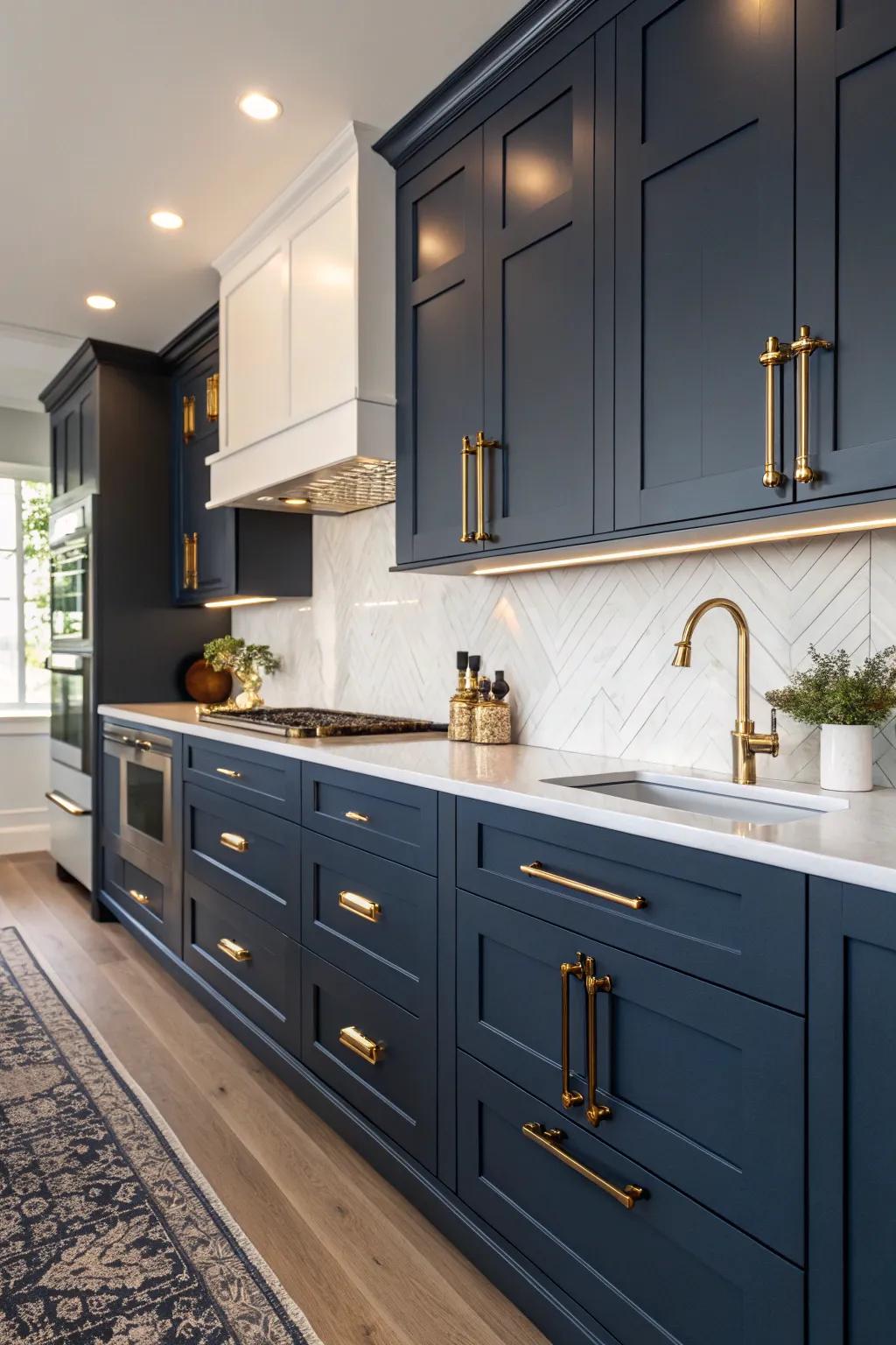 Ageless indigo infuses intensity and extravagance into any kitchen.