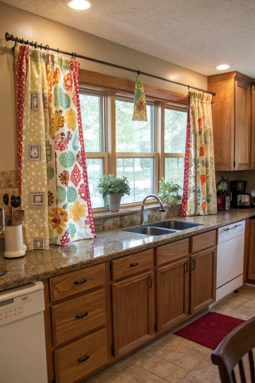 Personalize your cooking space with effortless DIY no-stitch window coverings.