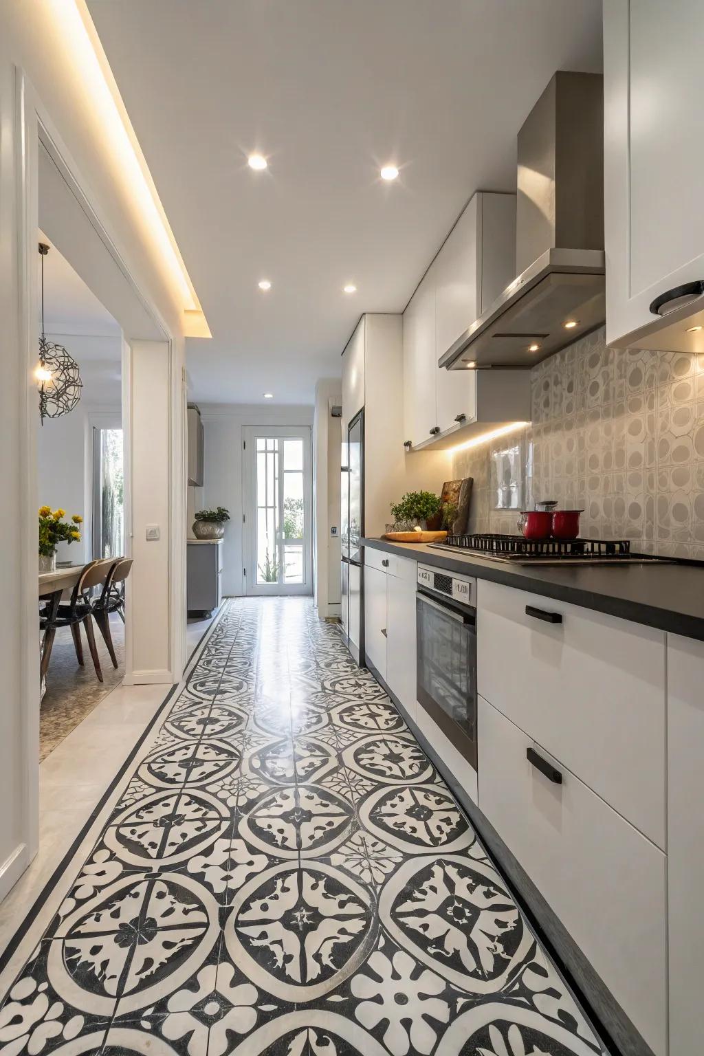 Forge a proclamation utilizing audacious ebony and ivory tiles.