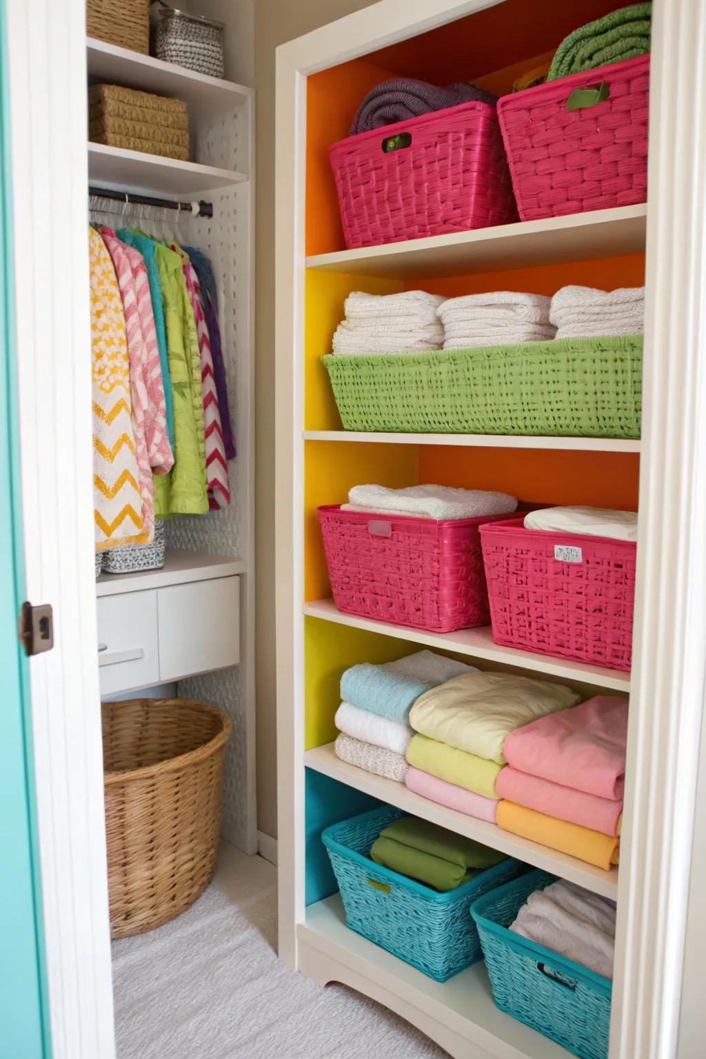 A color accent can transform a functional space into an inviting nook.