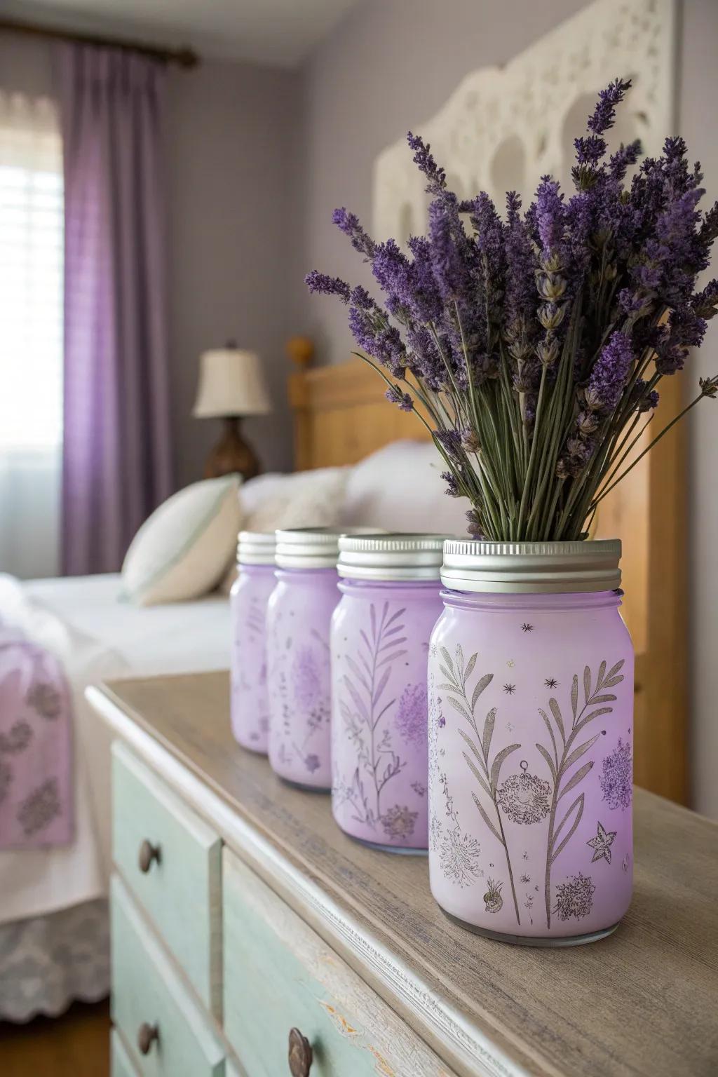 Iced repurposed jars for an impression of sophistication.