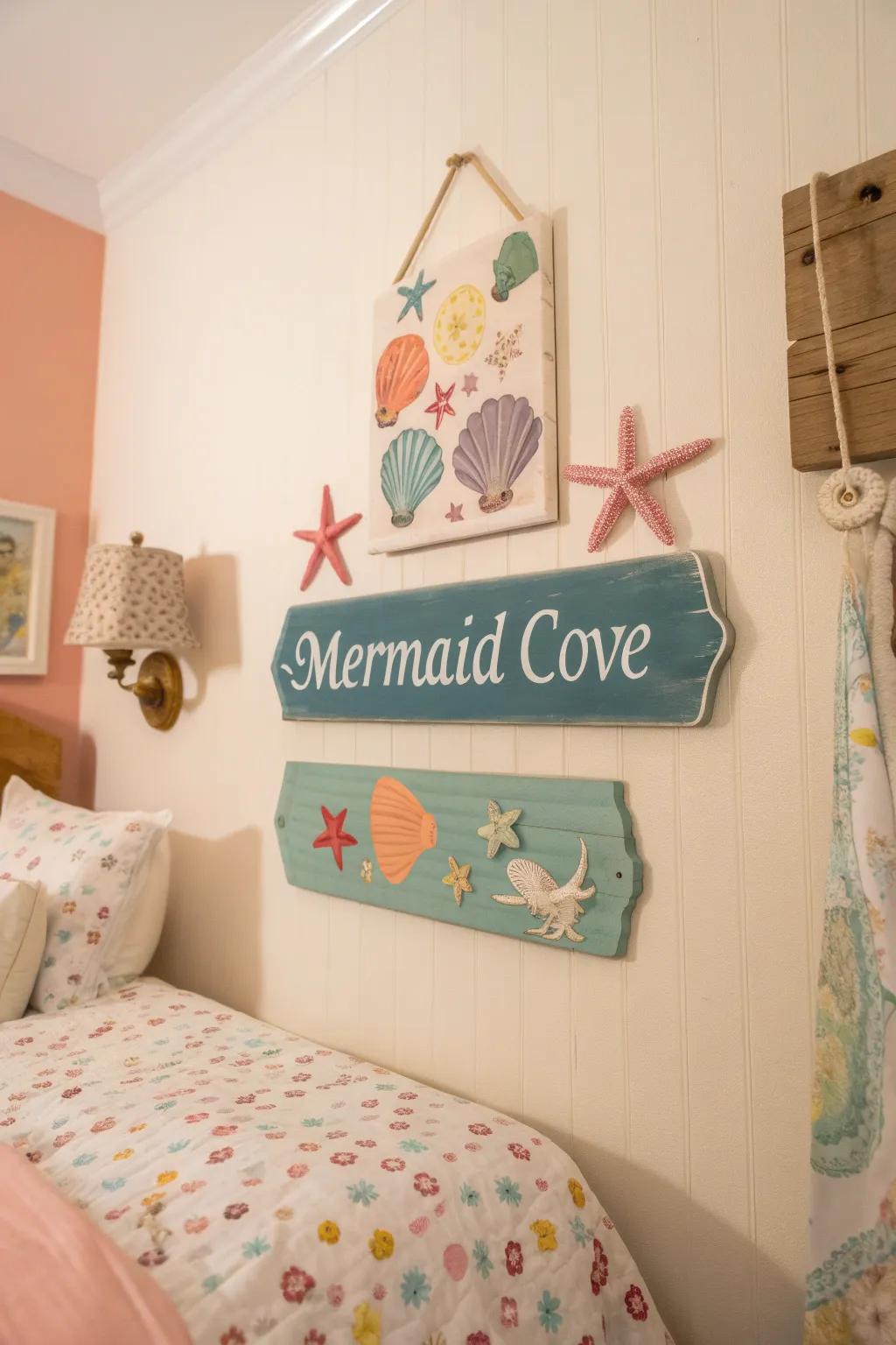 Personalized signs make the space uniquely yours.