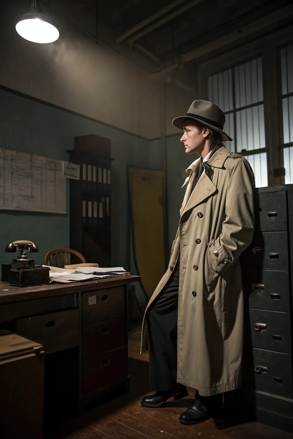 A timeless gumshoe aesthetic inspired by black and white screens.