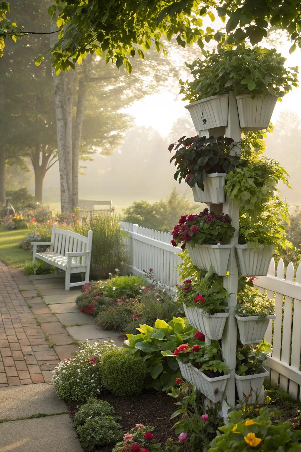Vertical gardens bring added layers and intrigue to areas where space is at a premium.