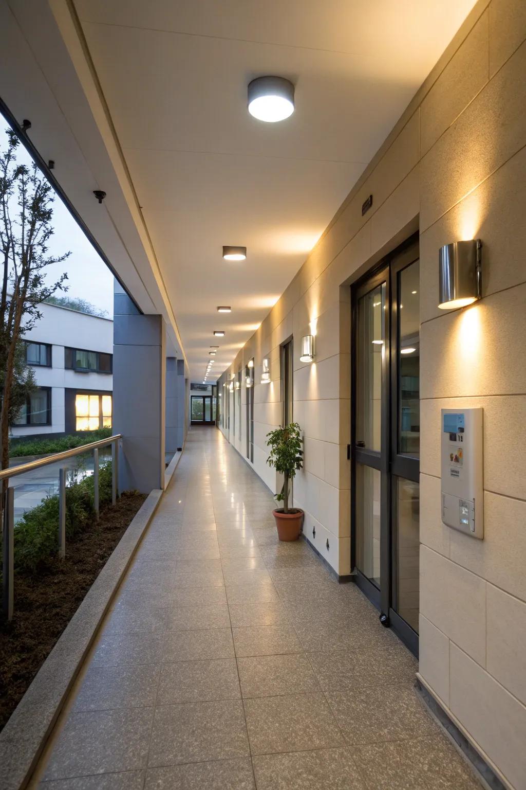 Movement sensing lights add comfort and safety to any hallway.