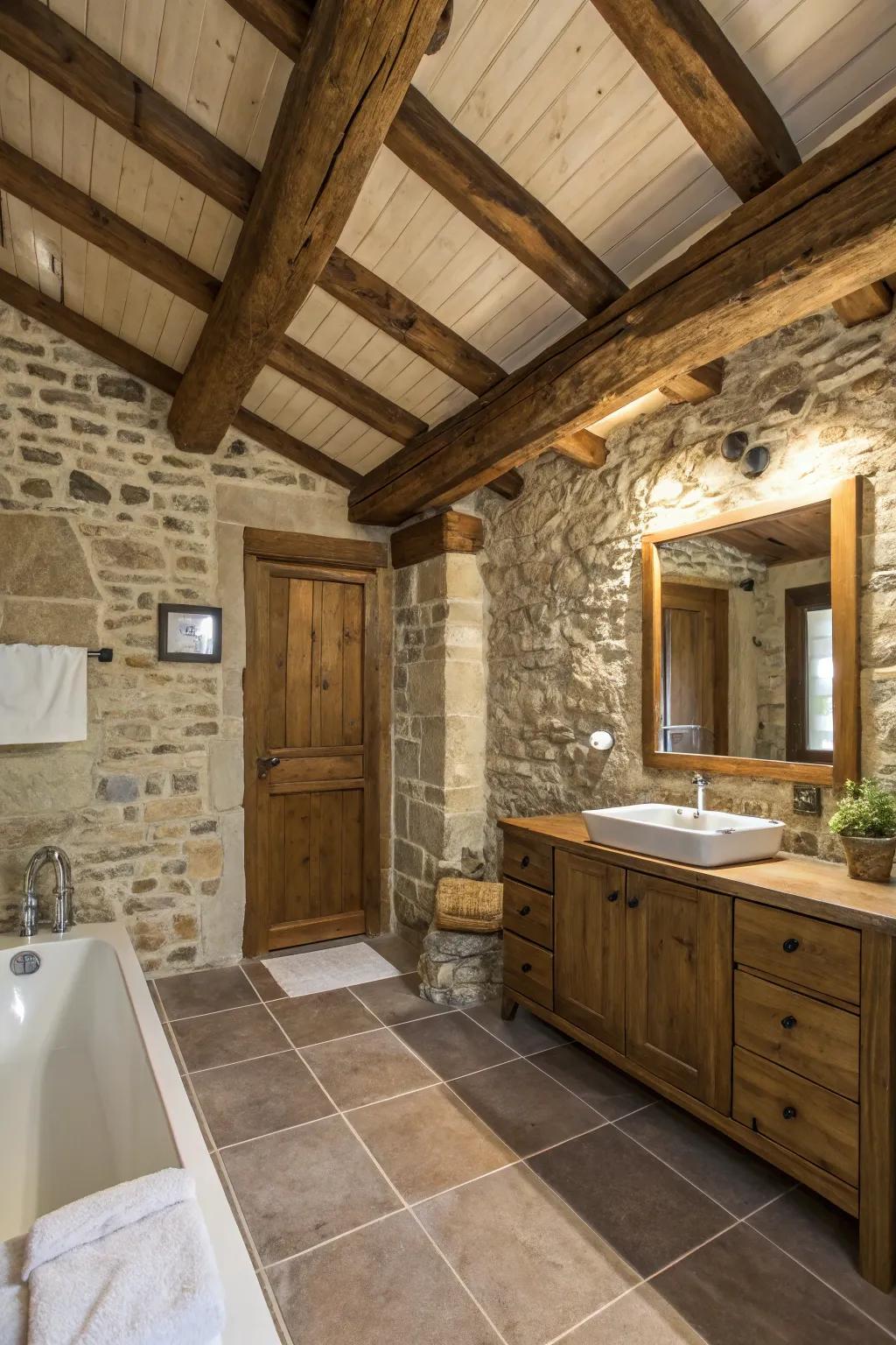 Visible joists append a rustic and inviting disposition.