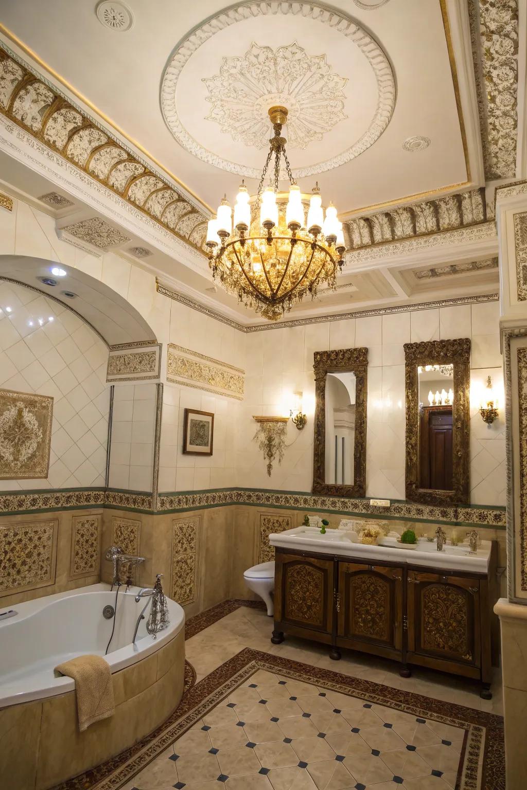 Chandelier refinement that metamorphoses the area.