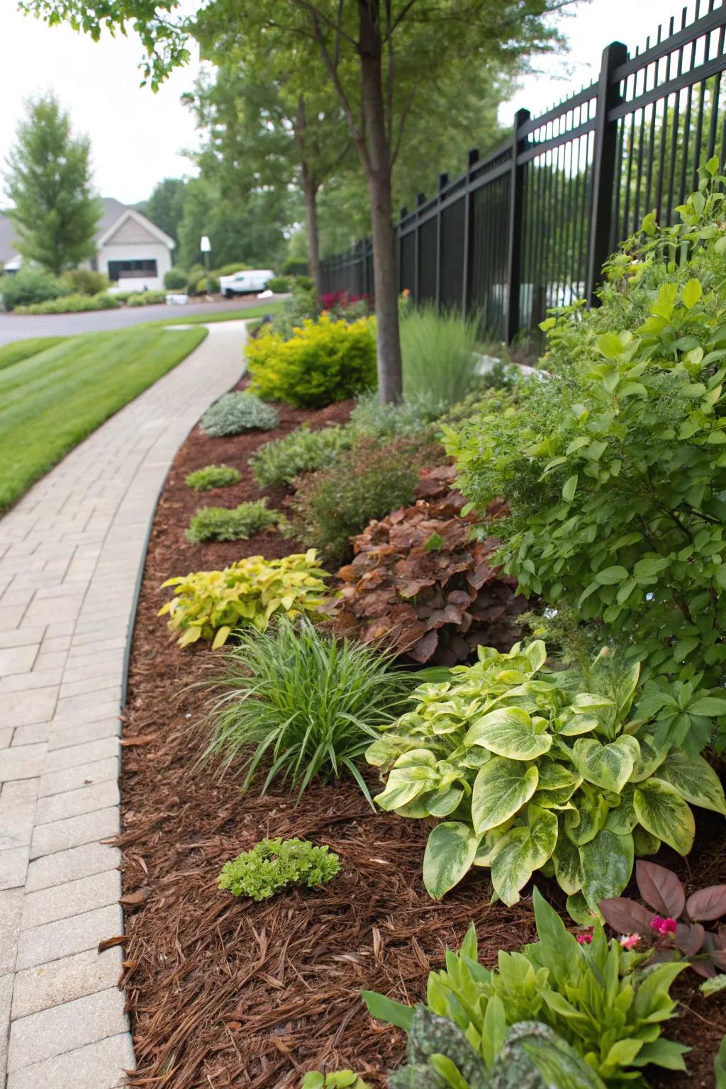 Vibrant borders breathe vitality into mulch designs.