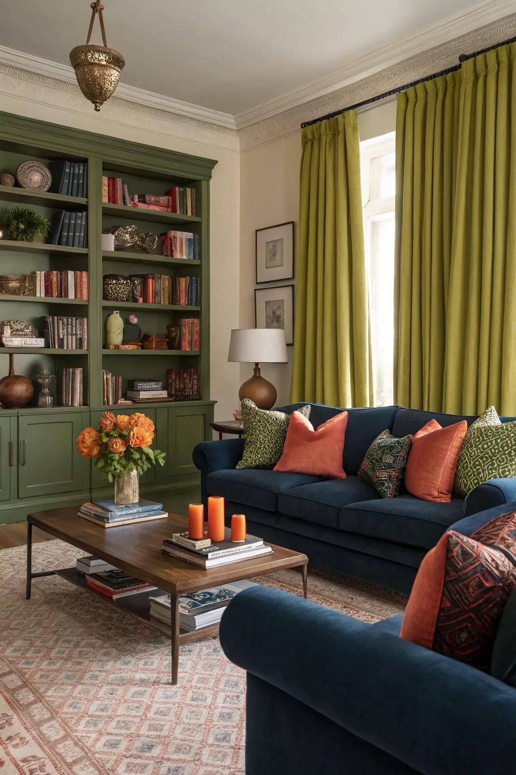 Astonishing hue accents impart vitality without disrupting harmony.