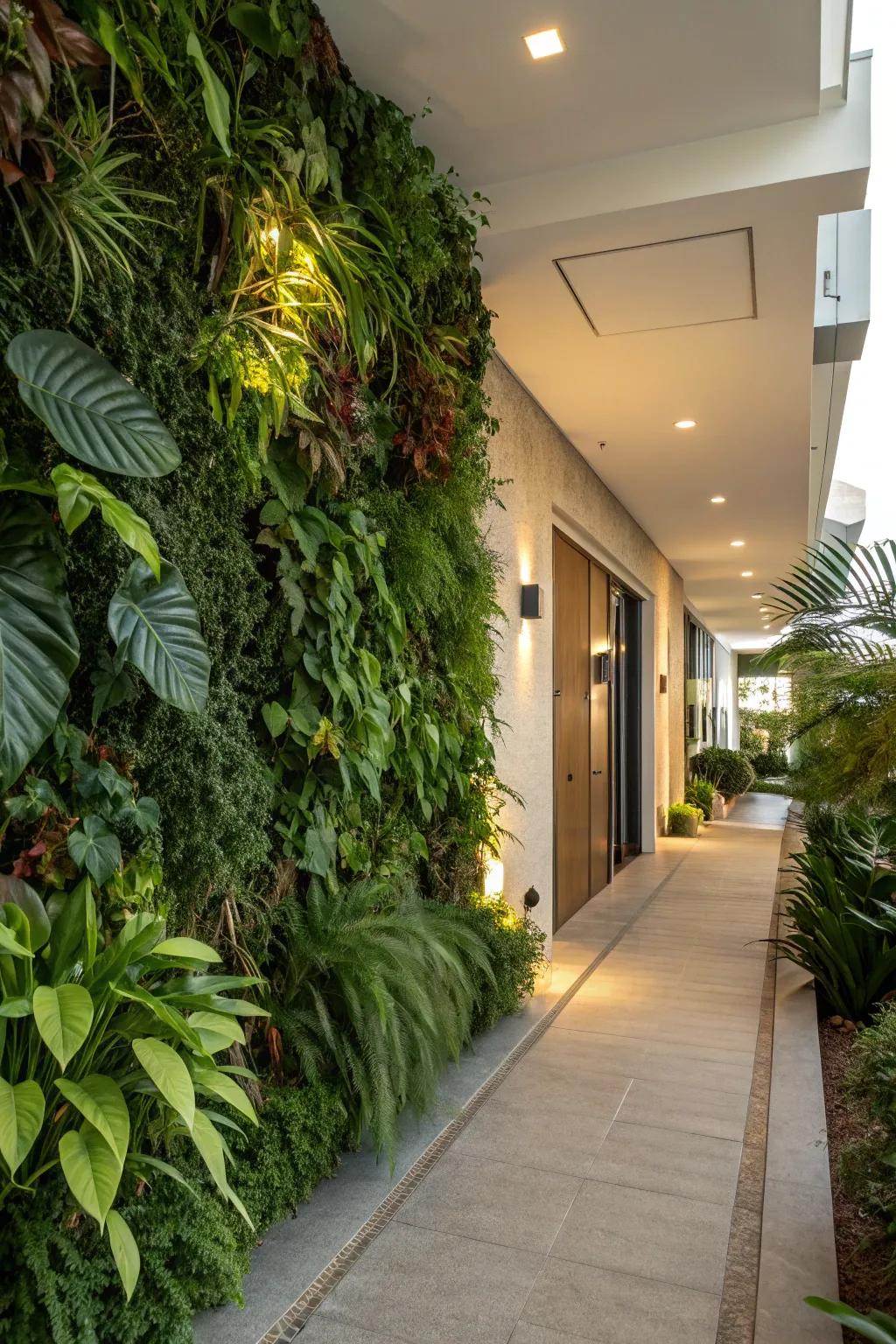 A vertical garden renders a bold declaration while conserving expanse.