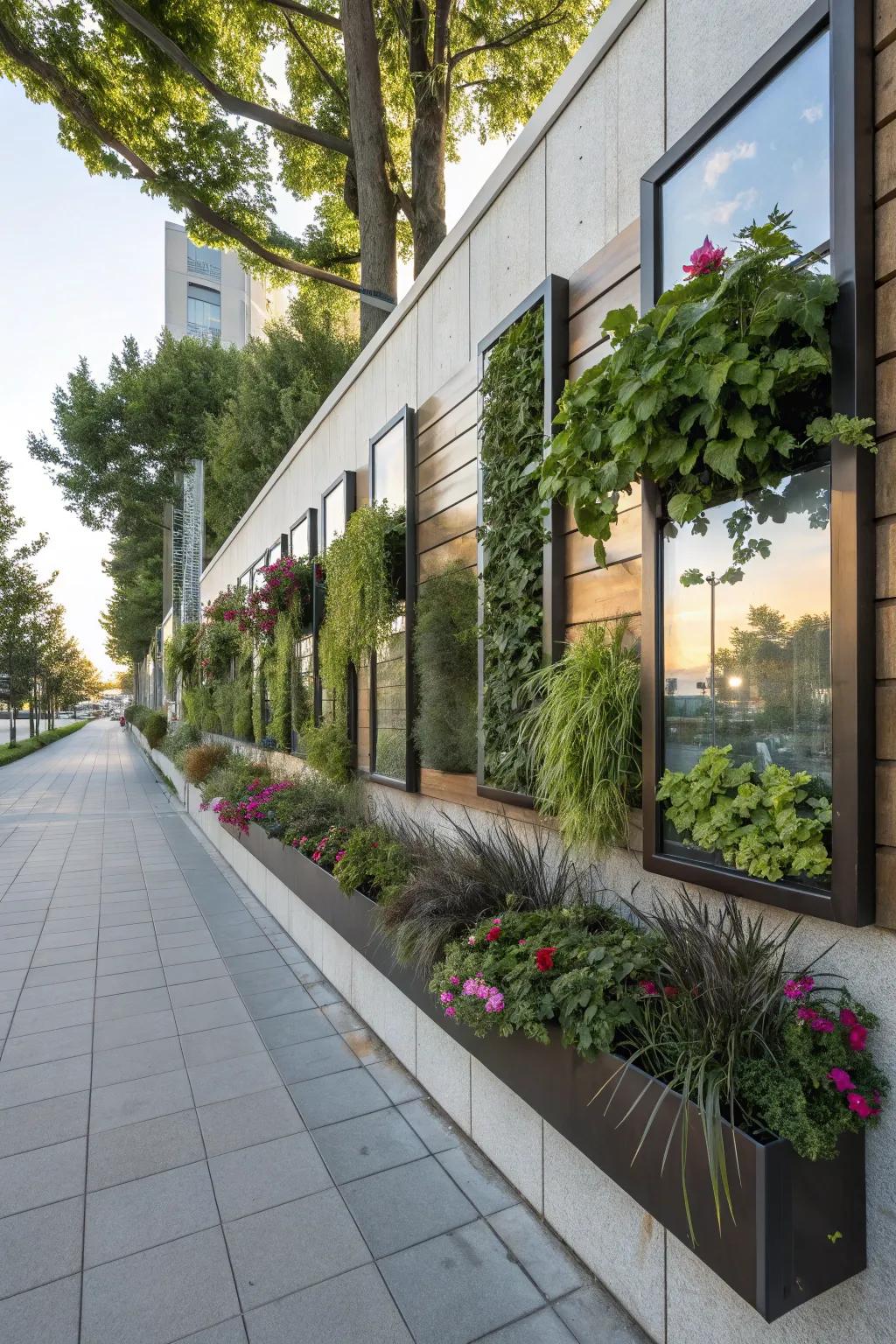 Establish an illusion of expanse through mirror-vessel combinations.