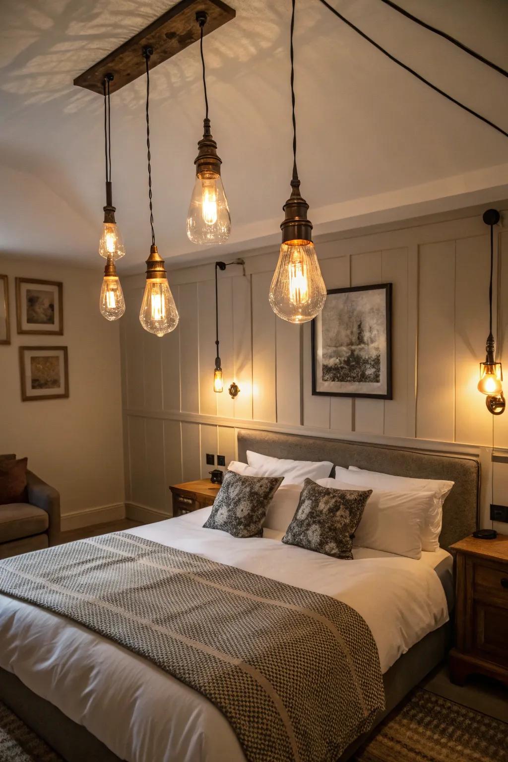 Filament bulbs evoke classic charm.