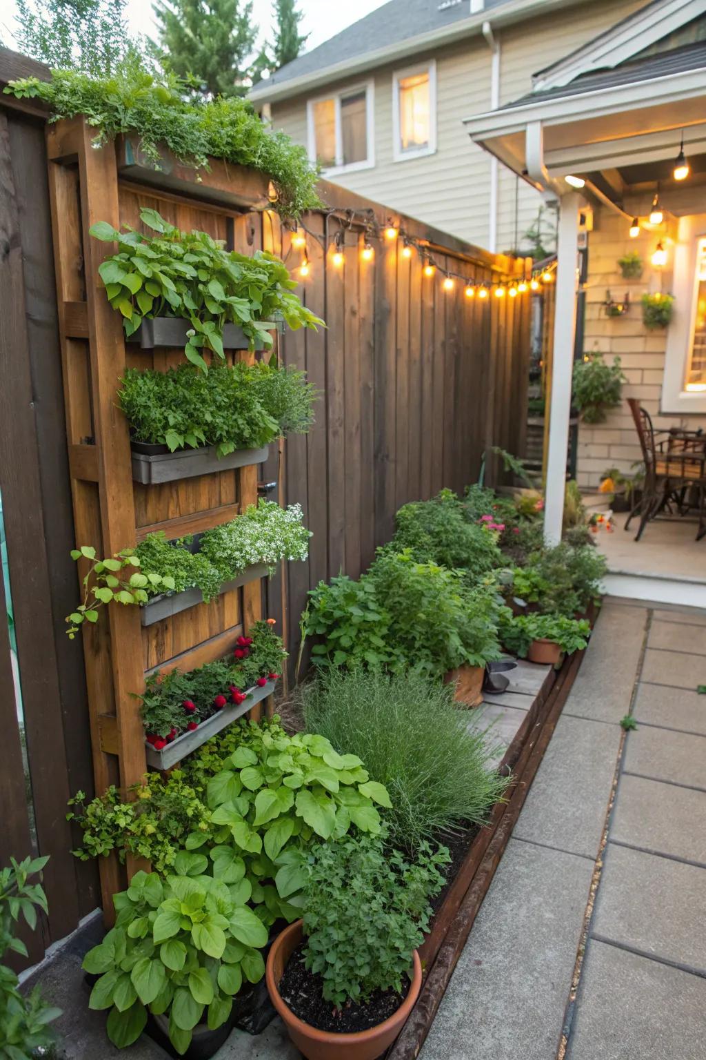 A flavor garden delivers fresh ingredients and a delightful aroma.