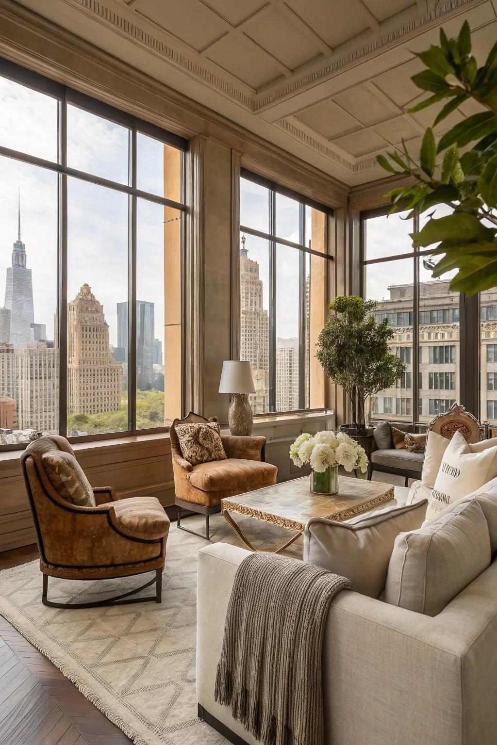 Ageless elegance is achieved through neutral hues.