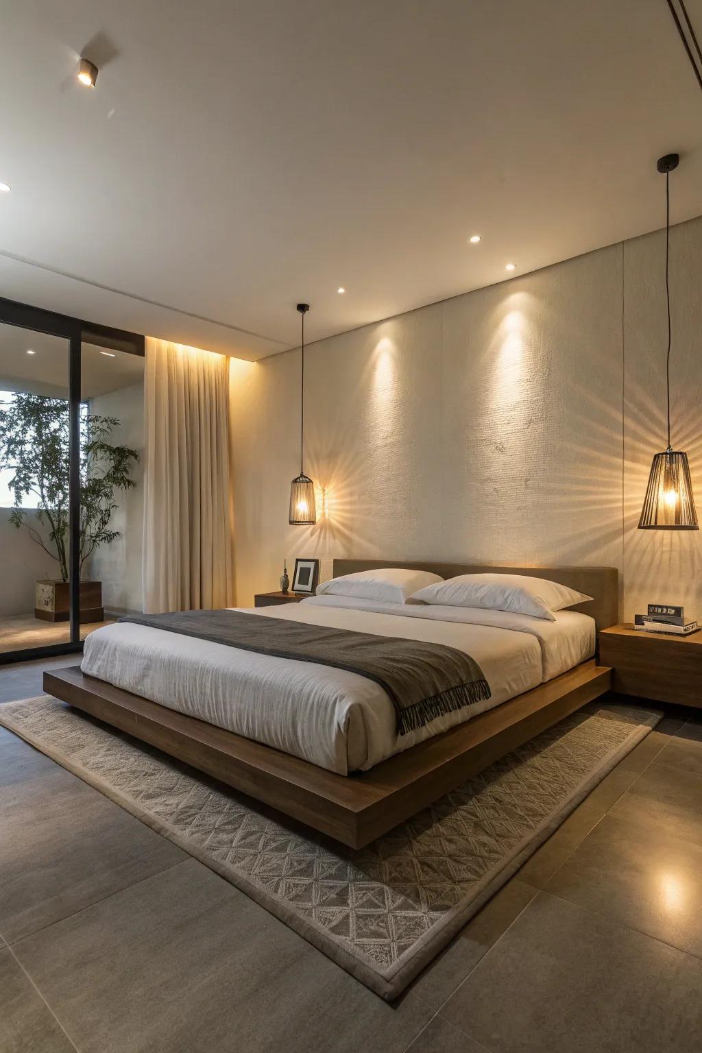 Floating beds produce a light and enchanting environment.