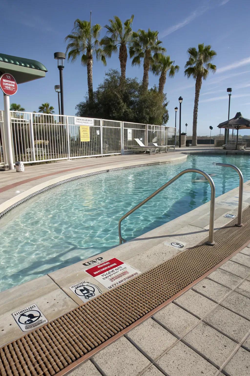 Skid-resistant coping ensures safety without detracting from the style.